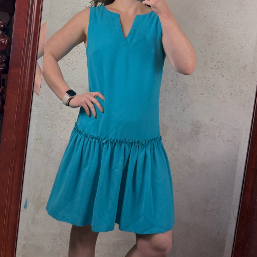 Trina Turk Yarrow Sleeveless Crepe Dress NEW With Tags in Skinny Dip Blue Size 8